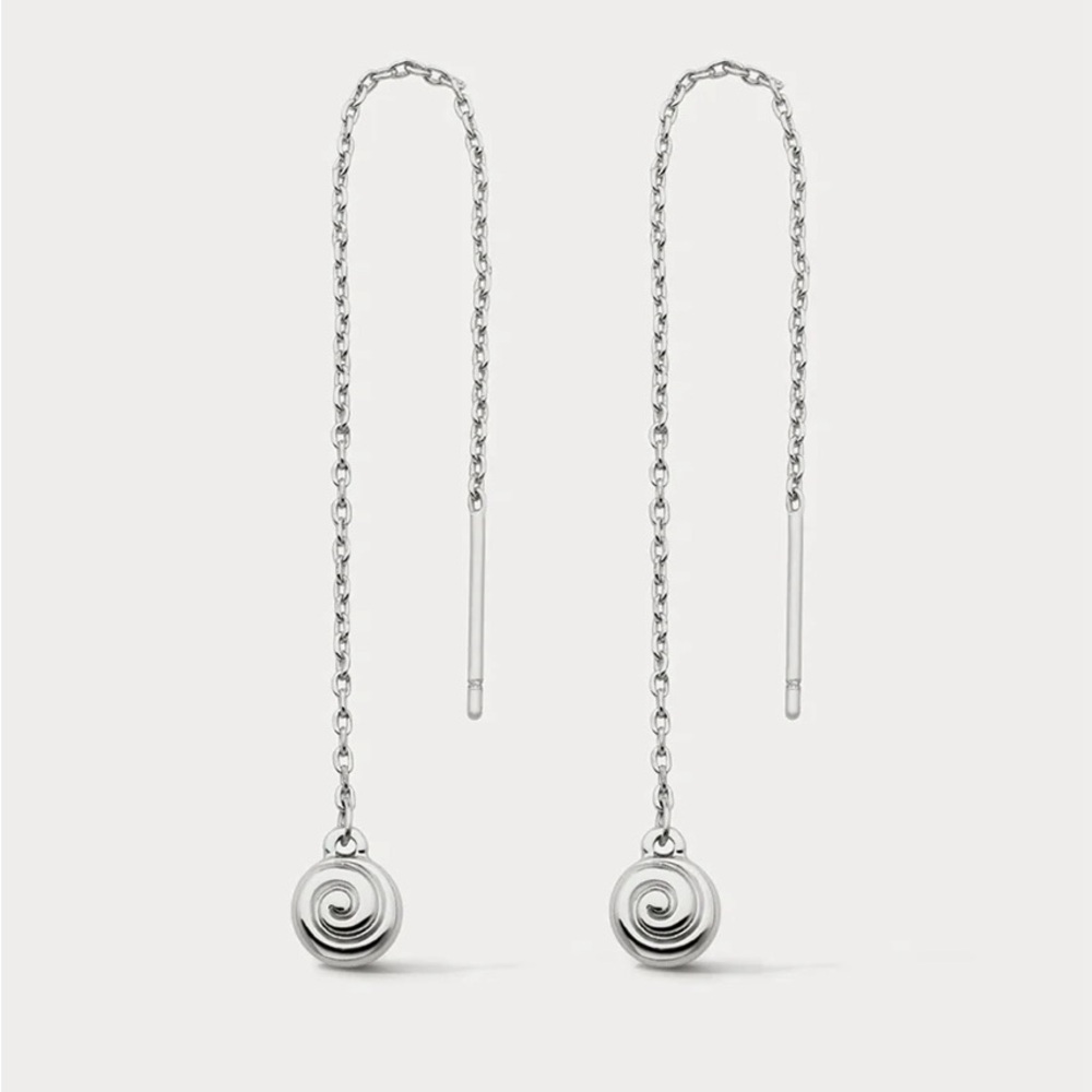 Luv AJ threader earrings silver-plated / Boucles d'oreilles enfileuses